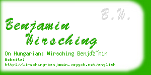 benjamin wirsching business card